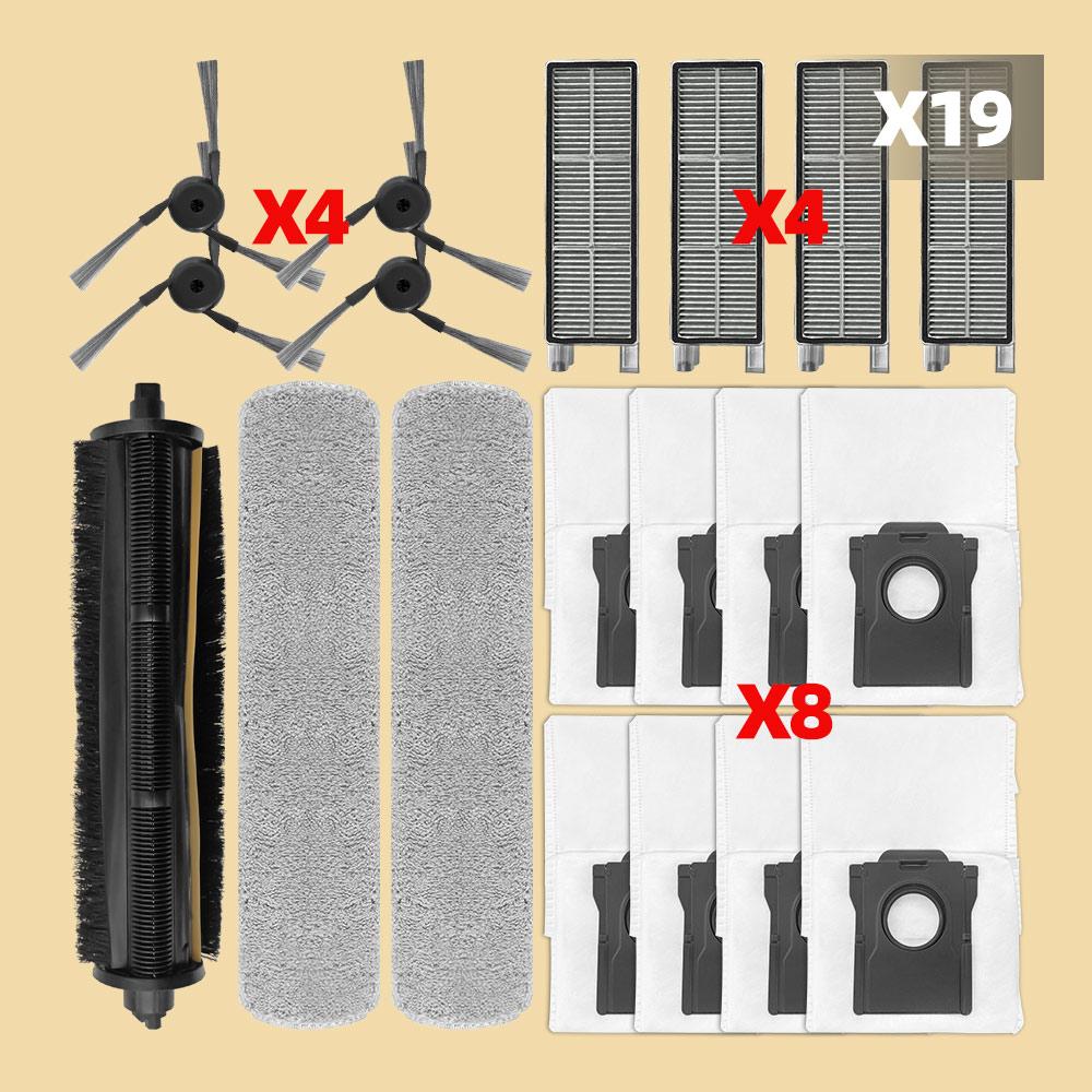 Accessories Compatible For ( MOVA Z50 Ultra ) Robot Vacuum Parts Main Roller Side Brush HEPA Filter Dust Bag Tricut Mop Cloth
