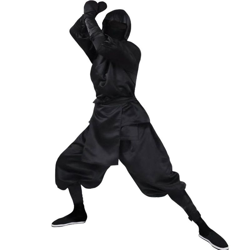 In Stock Cross-Border Hot Halloween Performance Costume Japan Men Black Ninja Cosplay Suit Ninja Suit Black Suit (No Shoes) XS