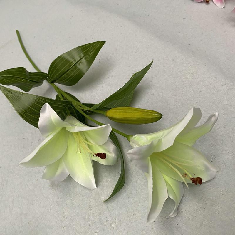 Cloth Realistic 3d Artificial Lilies Fake Flowers For Wedding Decor Home Props