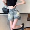 High Waist Denim Shorts Women Loose Fit Summer A Line Wide Leg Casual Shorts