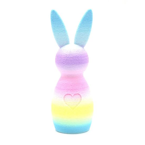3D-gedruckte Hasenfigur Herz-Hase Statue Osterfeiertag Party Heim Büro Schreibtisch Tier Dekoration Schmuck