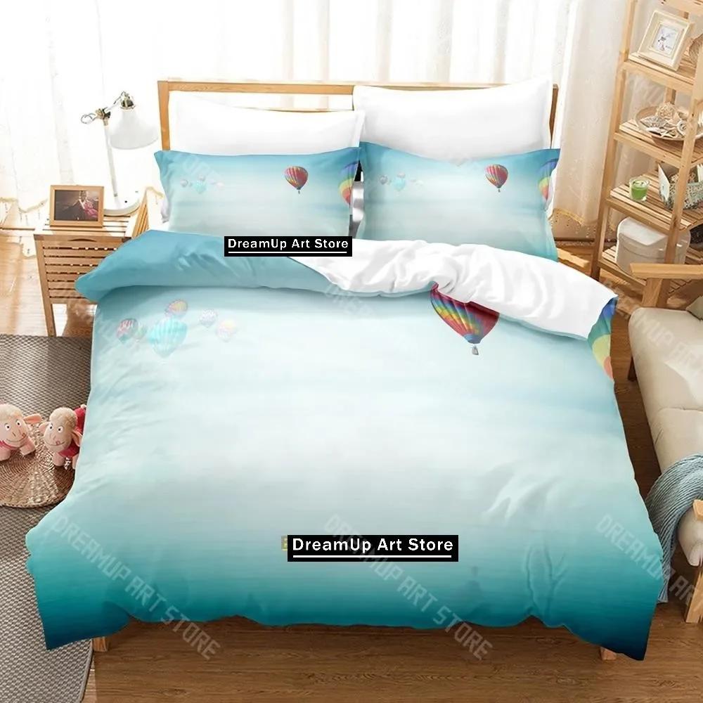 

3D Print Air Balloon Bedding Set Single Twin Full Queen King Size Bed Set Adult Kid Bedroom Duvetcover Sets Anime Bed Sheet EU Single 90x200cm
