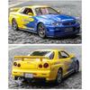 1/32 Nissan GTR34 Skyline GTR Spielzeugautomodell Druckguss-Rennminiaturmodell Sound & Licht Pull Back Collection Geschenk Kinder Junge