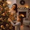 Flocked Velvet Christmas Ornaments Set Electroplated Shiny Holiday Hanging Pendants  Family Homes