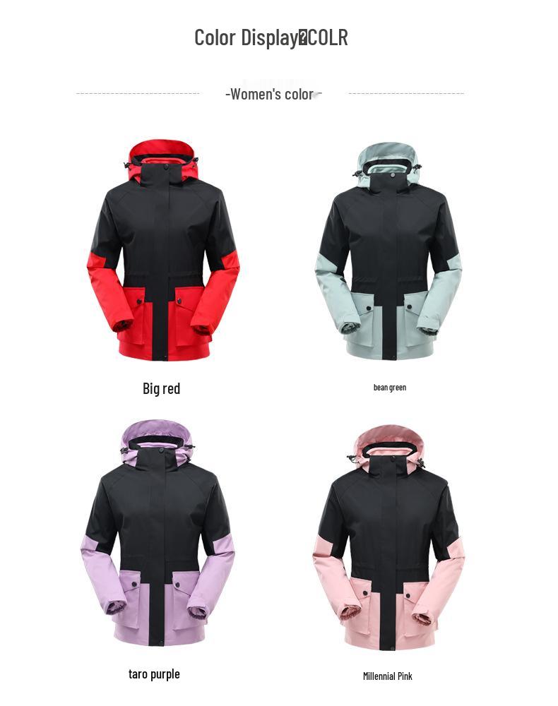 Women's 3-in-1 Waterproof Windproof Warm Outdoor Jacket for Camping & Hiking