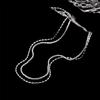 S925 silver small rice grain double layer stacked necklace femininity versatile gypsy star sparkling plain silver neck chain