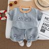 Children Cotton Clothes Summer Boy Causal Denim T Shirt Short Set Infant Kid Fashion Toddler Tracksuit