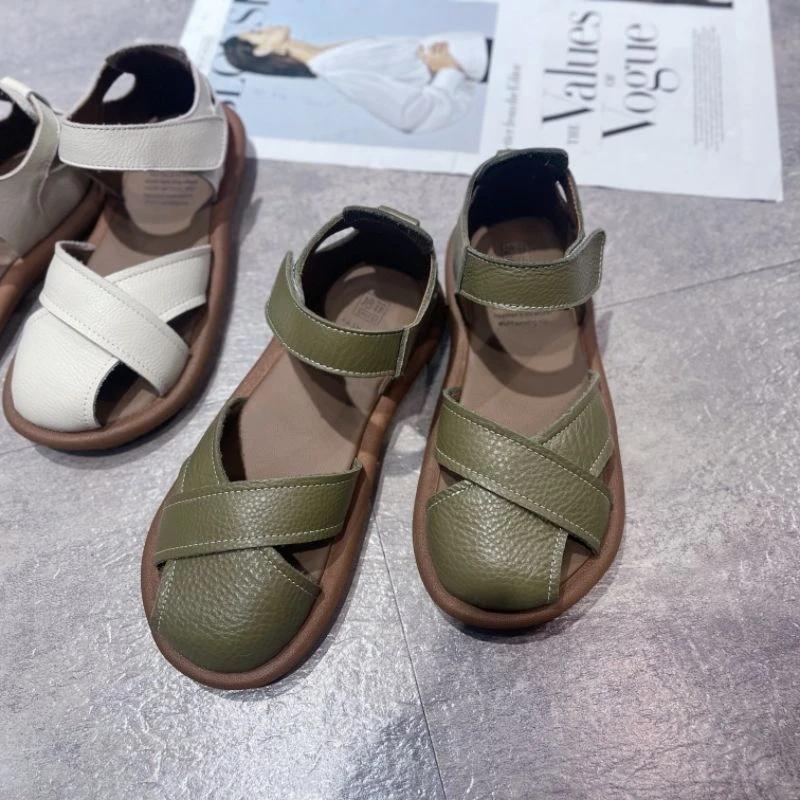 Low Heel Shoes Woman Sweet Sandals Ladies Summer Sandals Orange Espadrille Closed Retro Gladiator Sandals Women Shoes Comfort Casual