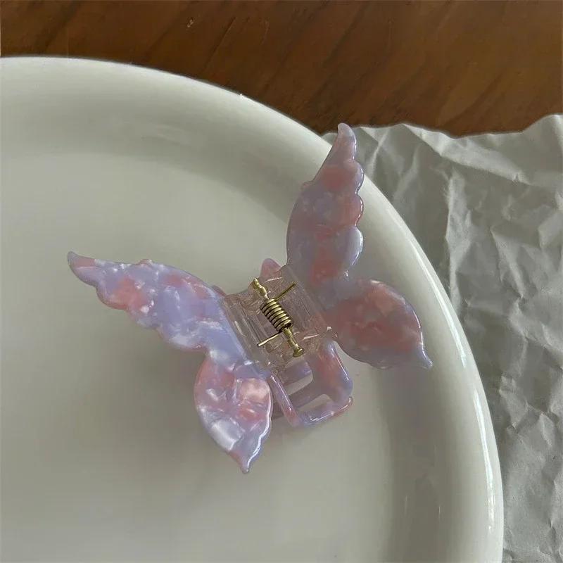 Fairy Butterfly Hair Claw French Retro Acetate Crab Hair Clip Sweet Princess Shark Clip For Women Girl Hairpin Hair Accessories