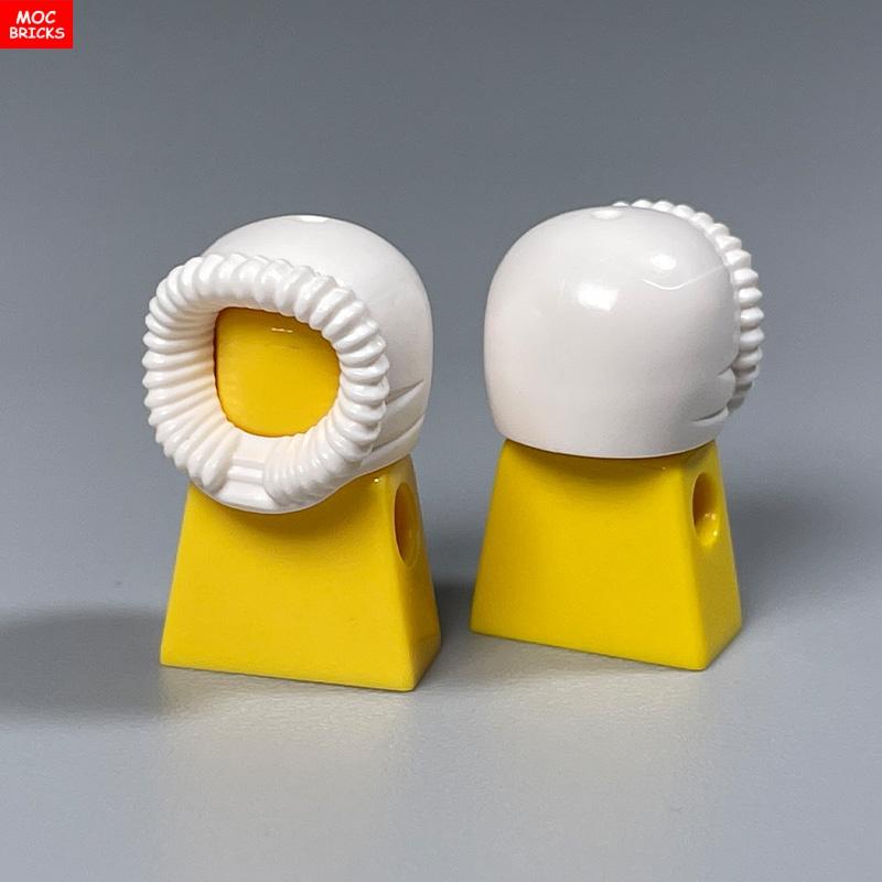 MOC Blocks White Down Cap Hat Headgear Ideal For 4cm Figure Wear Artificial leather Cape Soldier Cloak Learning Construction Bricks Toy