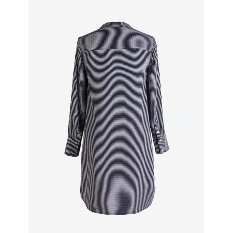 Blue Rose Autumn Crown Special Offer Women's Rayon Crepe De Chine Stripes Dress Long Sleeve Shirt Skirt