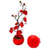 Winter JasmineRed Persimmon POTS Bonsai Artificial Flowers Potted PlantsGreen Plants for Home Decoration