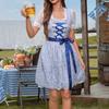 Bierfest Kostüm Bayerisches Damen Aufführungskostüm Kleid mit Blumenmuster und eckigem Ausschnitt