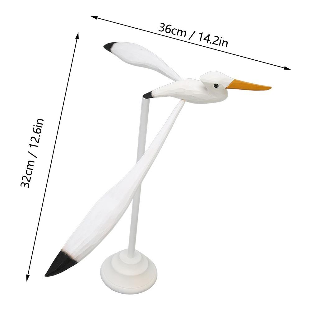 5pcs Balancing Seabird Figurine Wood Stable Base Seagull Figurine Mobiles Bird Sculpture  For Patio