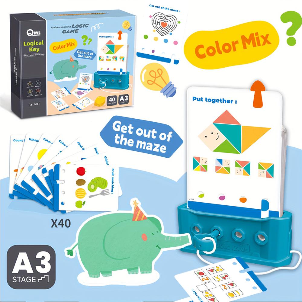 Logic Key Unlock Kids Toy Montessori Early Learning Color Recognition Math Skills Logic Training 80 Levels Birthday Gifts