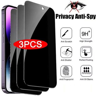 3 adet gizlilik ekran koruyucusu iPhone 14 13 12 11 PRO MAX MINI anti-spy şeffaf cam iPhone 14 Pro Max 7 8 artı X XS Max XR temperli cam