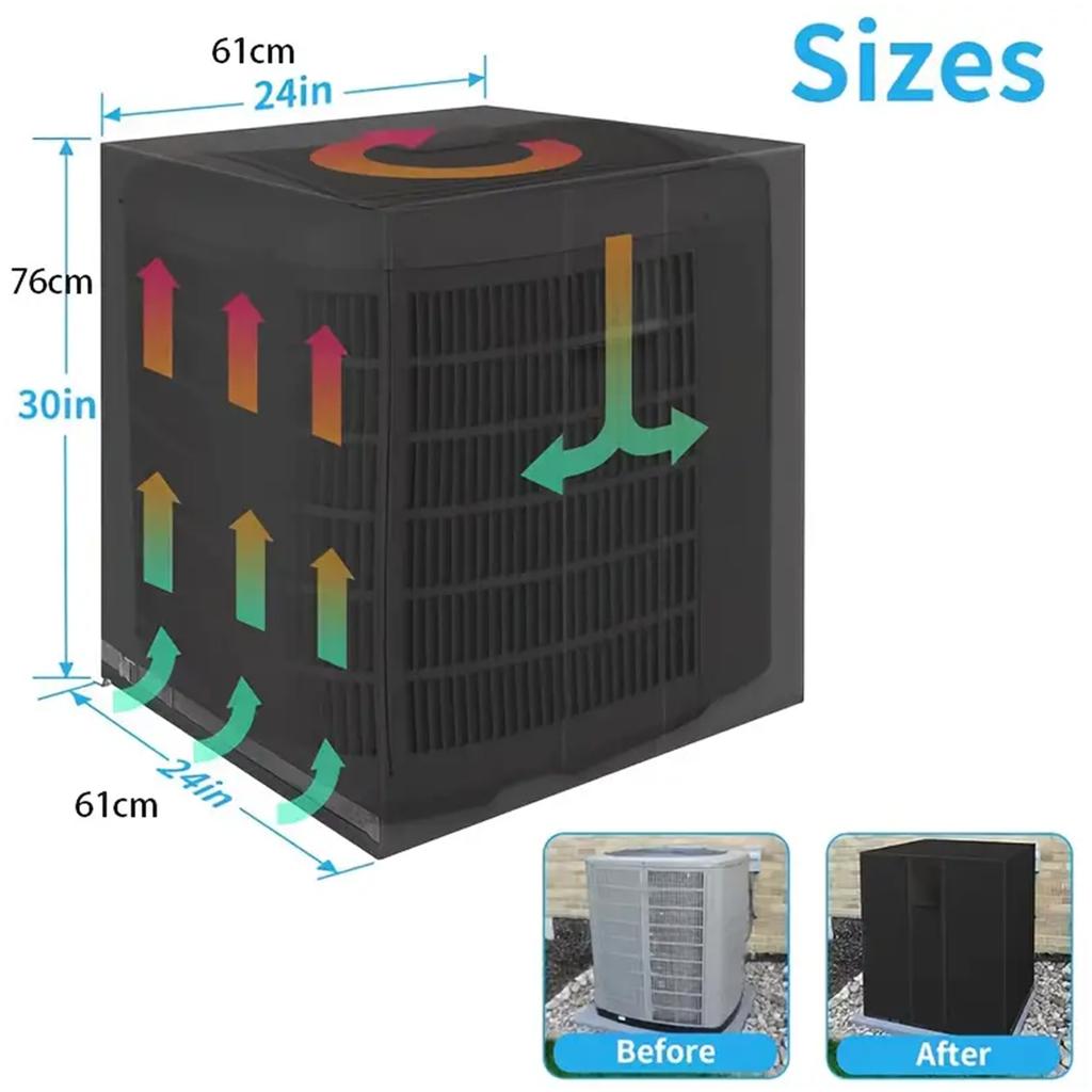 Waterproof Air Conditioner Cover For Exterior Unit Outdoor Central Square Cover Windproof And Rainproof