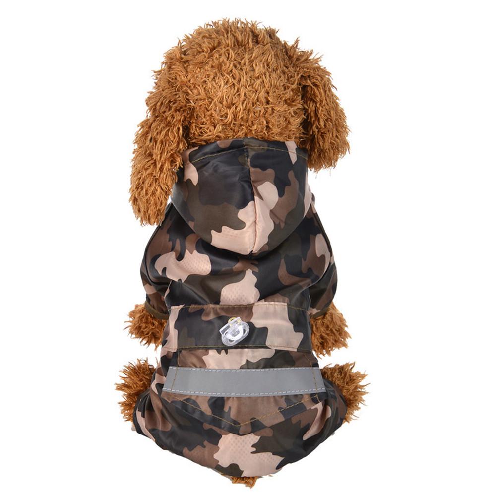 Dog Raincoat Reflective Waterproof Pet Hooded Overalls Puppy Cat Camouflage Rain Coat Pet Clothing