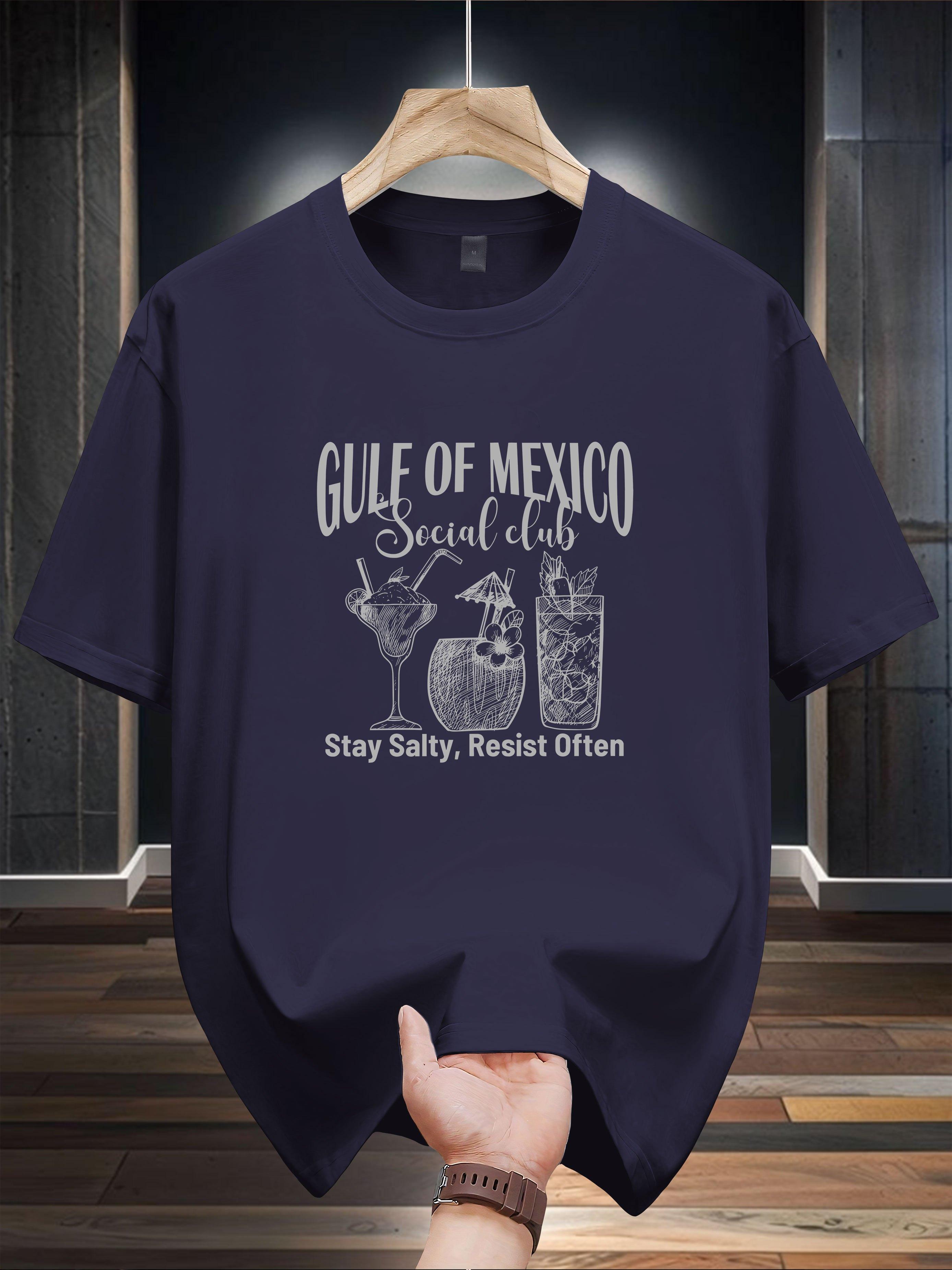 Casual Cotton T-shirt - Gule of Mexico Graphic Print XXXL