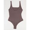 Women High Waist Double Layer Tummy Control U Back Solid Bodysuit