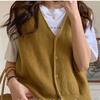 Spring Vest Women's Cardigan Knitted Vest Versatile Layering Korean Version Top