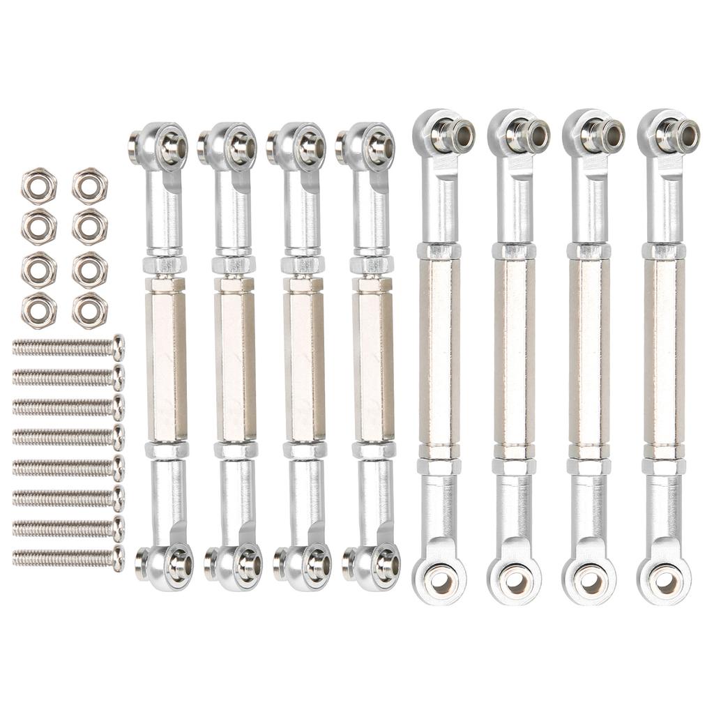 8Pcs Upgrade Metal Pull Rod Steering Pull Rod for WPL MN Feiyu 1 16 RC Car Spare PartsSilver