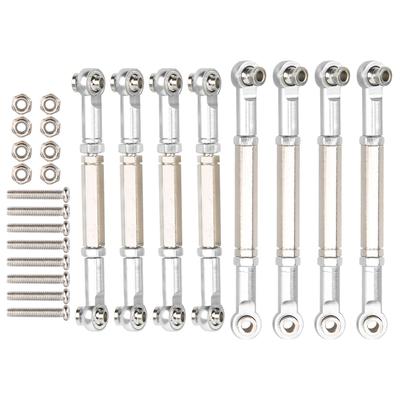 8Pcs Upgrade Metal Pull Rod Steering Pull Rod for WPL/MN/Feiyu 1/16 RC Car Spare PartsSilver