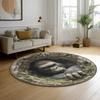 3D Tunnel Rug Round Optical Illusion Stone Carpet Modern Living Room Bedroom Garden Areas Carpet for Home and Room Decoration