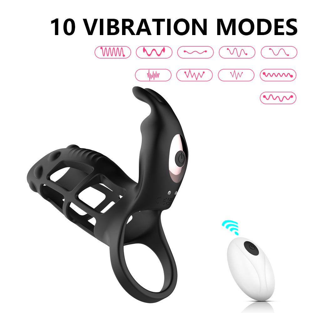 Three-pronged Silicone Vibrating Cock Ring with Wireless APP Remote Control
