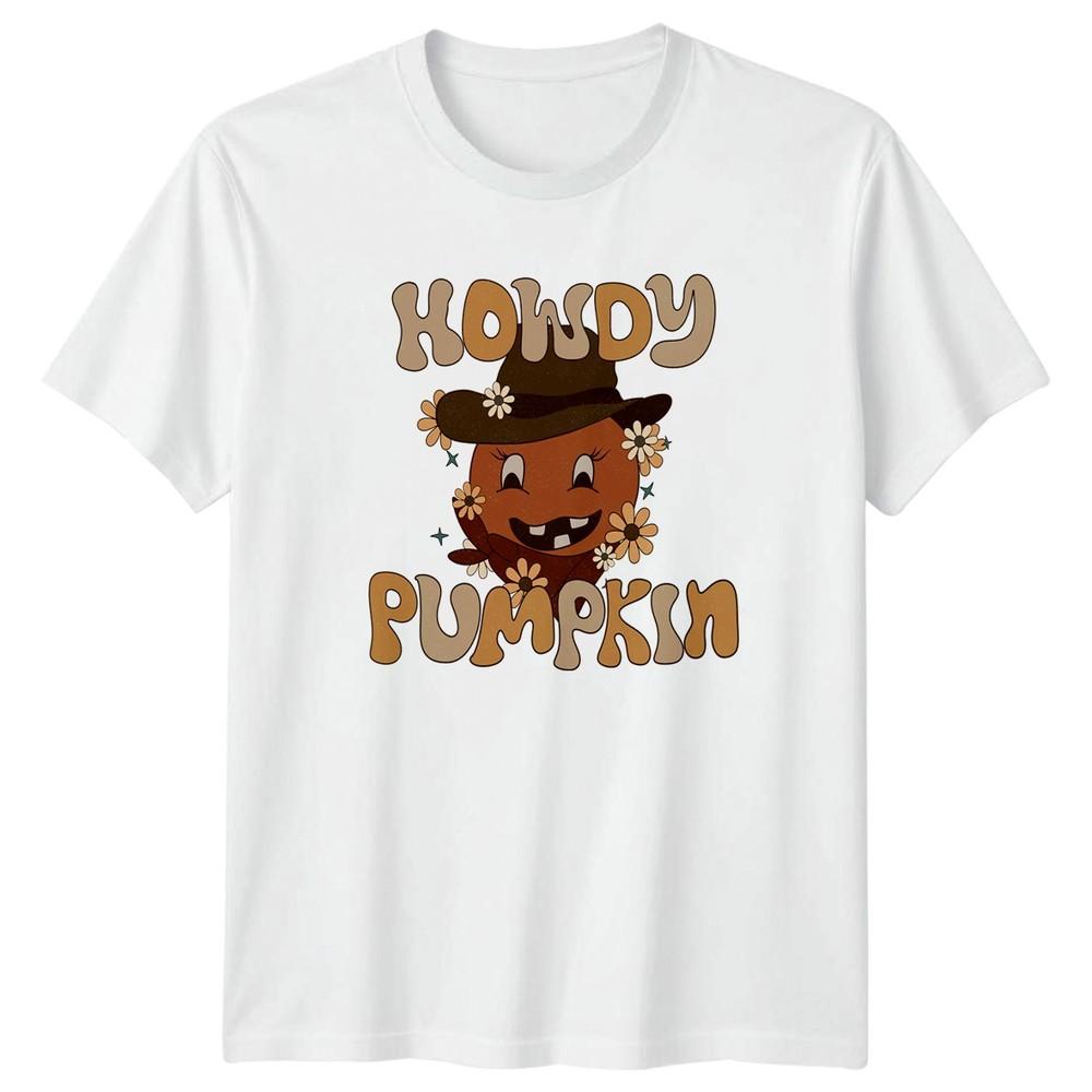 Howdy Pumpkin Unisexs TShirt Retro Western Autumn Halloween Gift For Her S