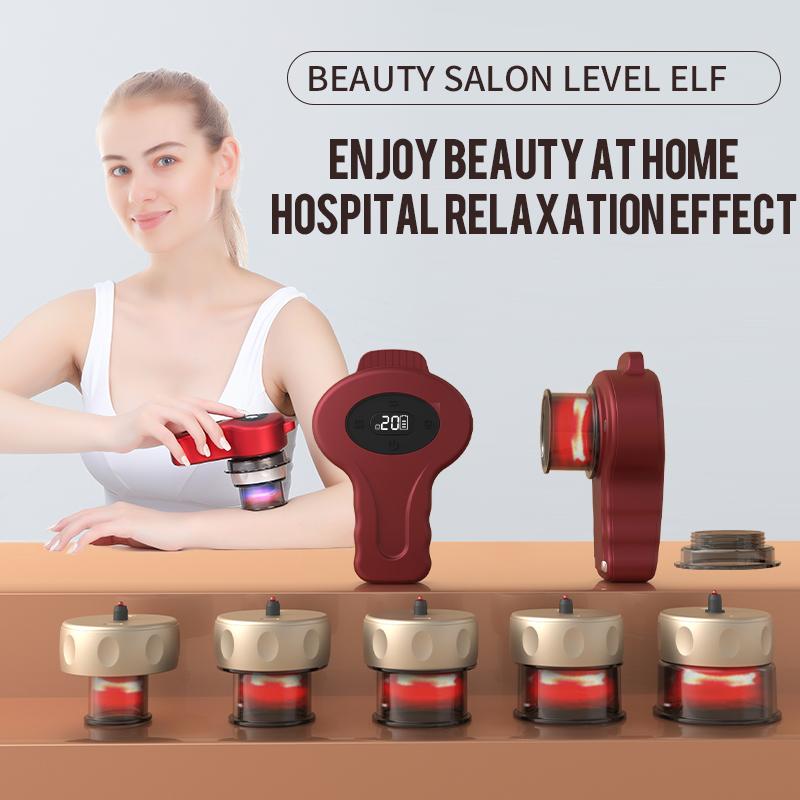 Breathing Electric Cupping Device Back Shoulder and Neck Physical Therapy Negative Pressure Scraping and Massage Device