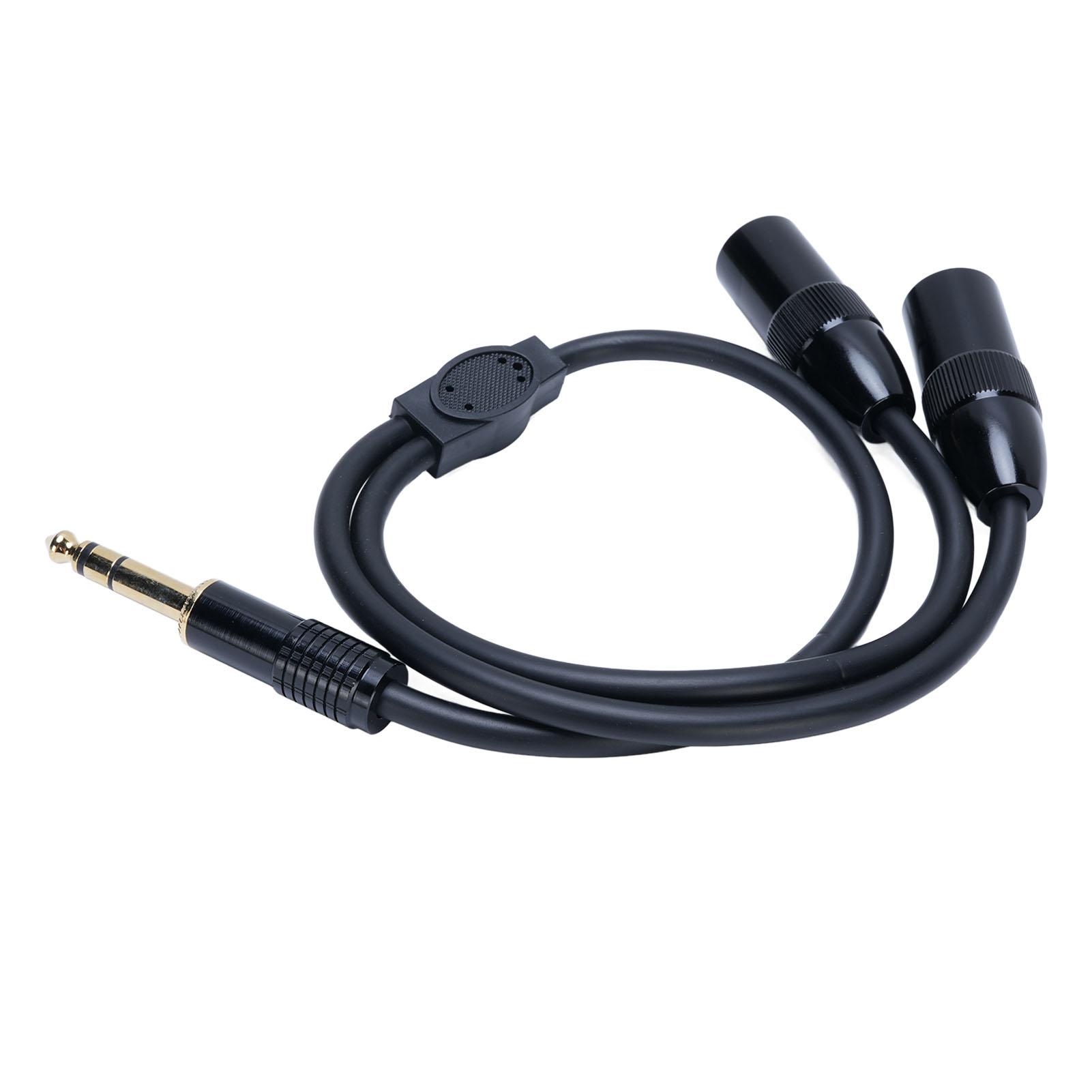 

6.35mm Male Plug to Double XLR Cable Stereo Unbalanced Audible Converter Y Splitter Cord for Microphones DV Cameras