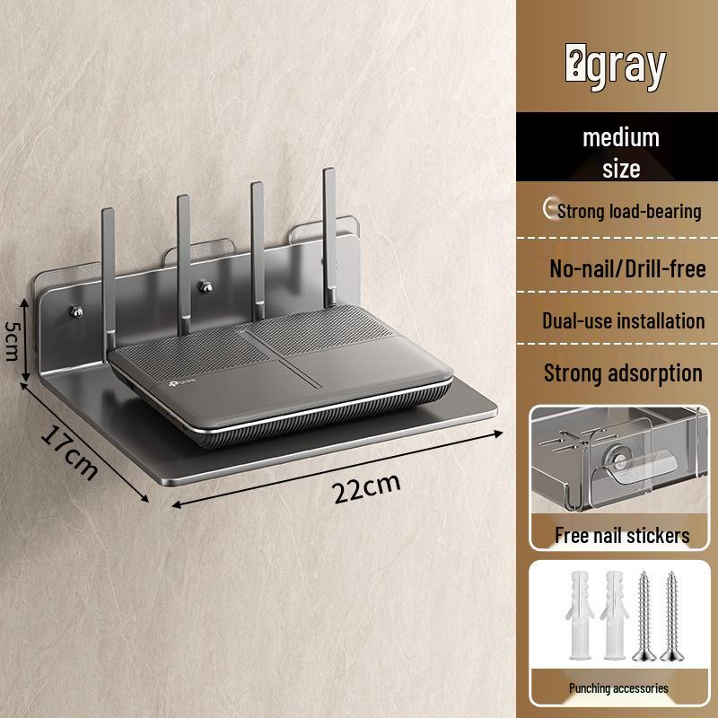 No-Drill Wall-Mount Bracket for Monitor, Camera, or Router Shelf