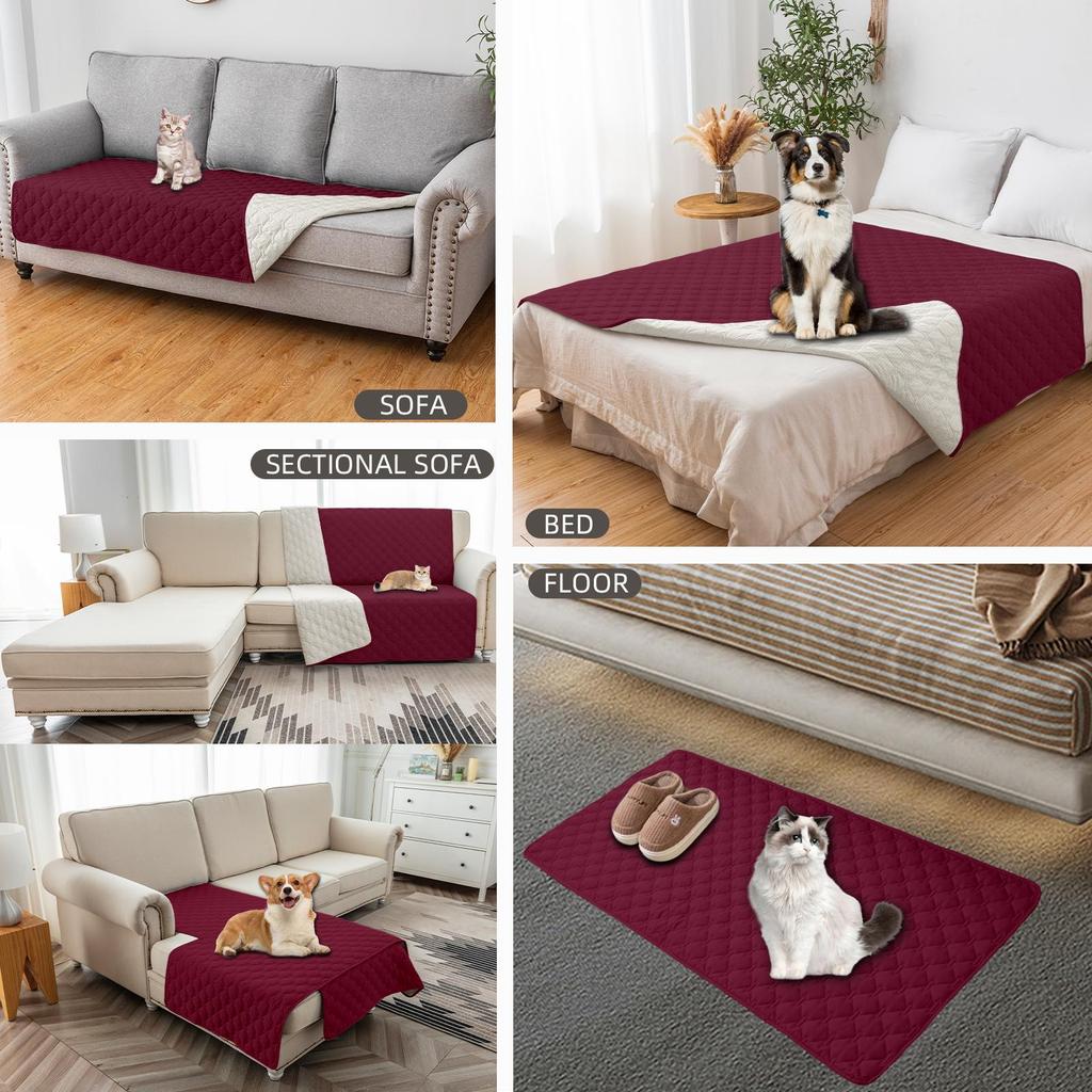 Waterproof Dog Bed Cover Pet Blanket for Bed Couch Sofa Reversible Sofa Slipcover L Shape Sofa Cover Sectional Couch Cover Chaise Loveseat Couch Cover