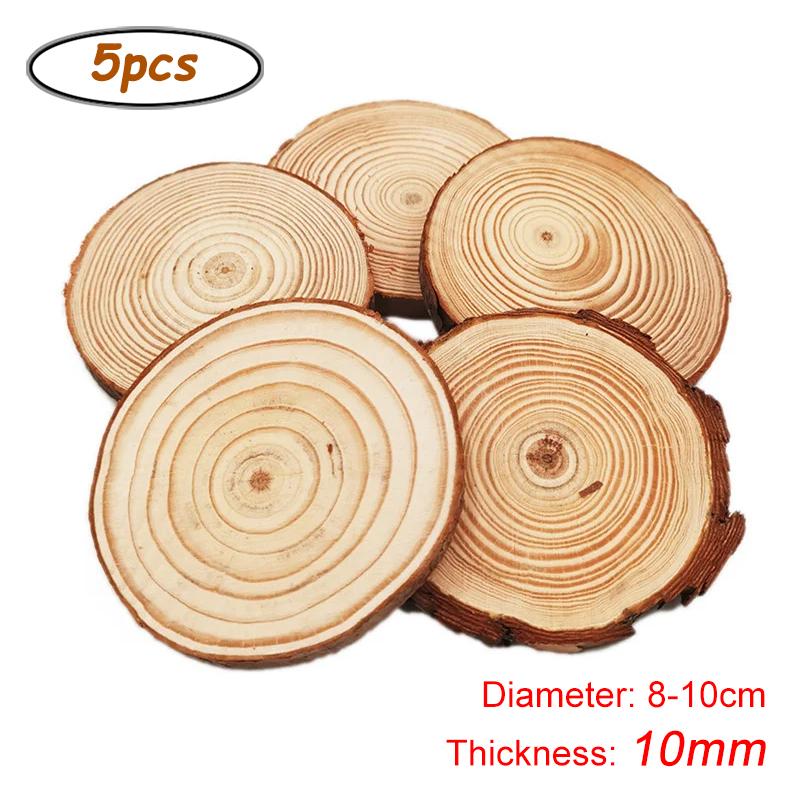 Unfinished Wood Slices Discs Cutouts with Tree Bark for Art Paint DIY Craft Coaster Christmas Hanging Ornament Wedding Decor