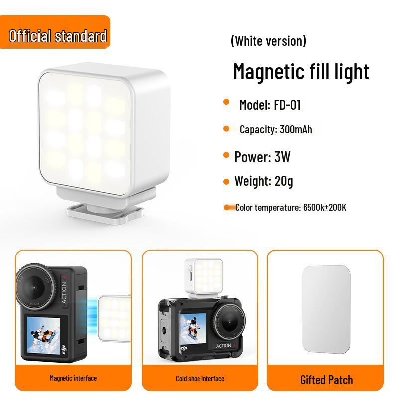 Magnetic Dimmable Beauty Fill Light for OSMO Pocket3 & Action5Pro Cameras