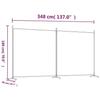 VidaXL Cloison de Séparation 2 Panneaux Séparateur de Pièce Pliable Diviseur Écran d'Intimité Paravent Décoration Salon Noir 350277