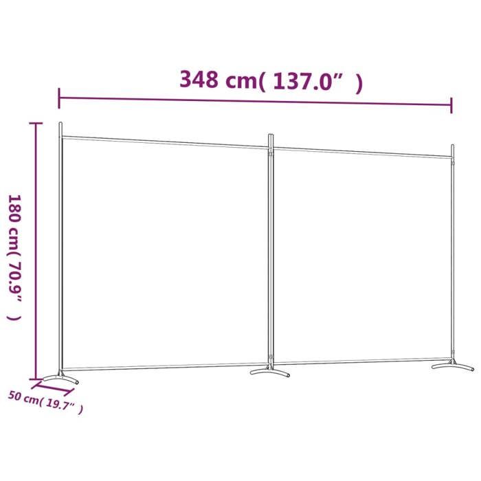 VidaXL Cloison de Séparation 2 Panneaux Séparateur de Pièce Pliable Diviseur Écran d'Intimité Paravent Décoration Salon Noir 350277