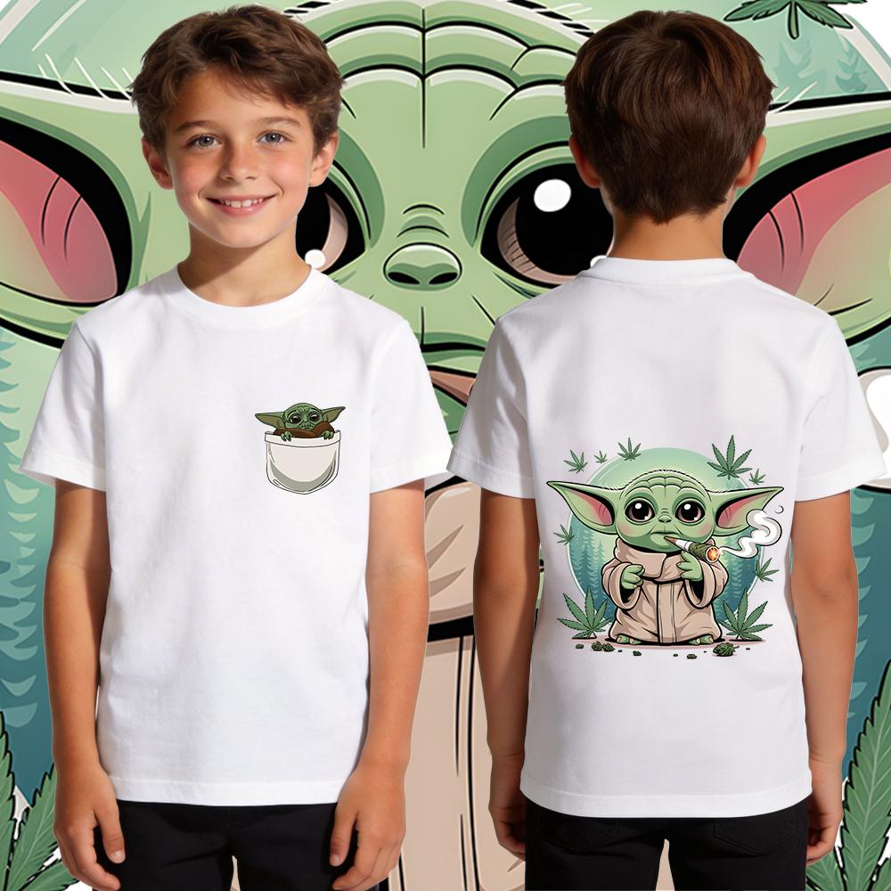 Kids Boys Yoda Graphic T Shirt Cotton Casual Soft Breathable Star Wars Child Clothing Summer Top Toddler Tee