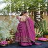 Women's Floral Embroidered Anarkali Set with Sheer Dupatta