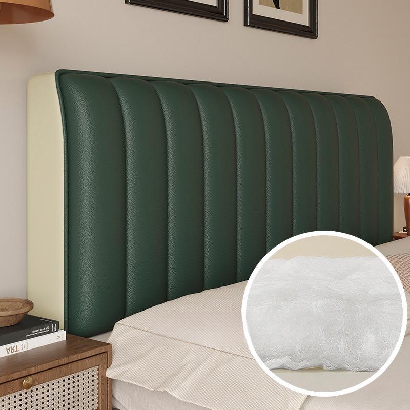 

PU Leather Headboard Cover Padded Bedhead Back Protector Soft All-inclusive Waterproof Leather Headboard Cover Stretch Slipcover W120 x H60cm