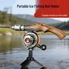 Portable Foldable Ice Fishing Rod Holder with Reel Seat - No Disassembly Needed