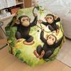 1PC Chimpanzee Jungle Umbrella-8-Rib Reinforced Portable Folding Travel Suitable for All Seasons Outdoor Daily Use-J362