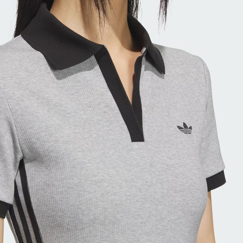 Adidas Originals Comfortable Fashion Simple Short Sleeve Dress Women Dresses Medium-Gray KF0318