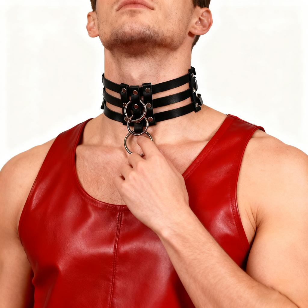 Gurtzeug Punk Gürtel Herren Leder Gurtzeug Halsband Punk Stil Halskette Choker Harajuku Gothic Kleidung Exotische Gürtel Accessoires