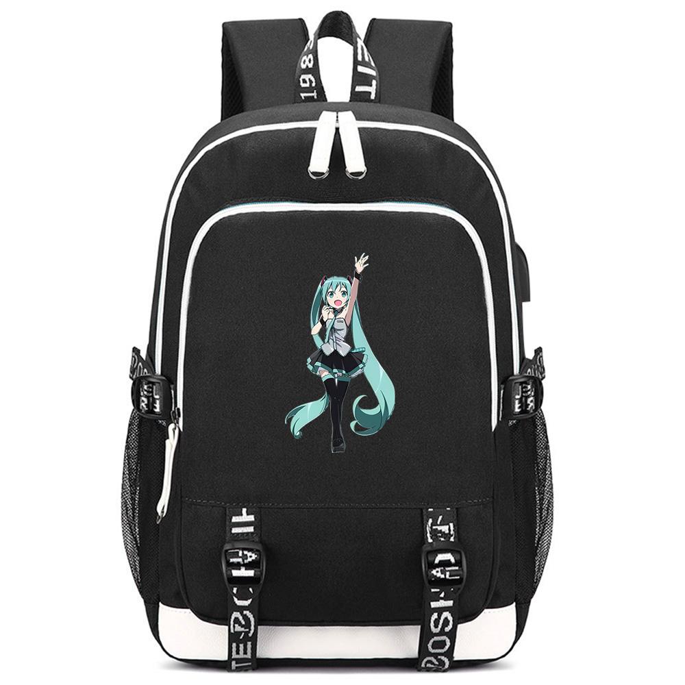 Cute Cartoon Hatsune Miku Printed Backpack Large Capacity Bookbag Student Boy Girl School Bag Outdoor Large Capacity Waterproof Laptop Travel Bag Gift