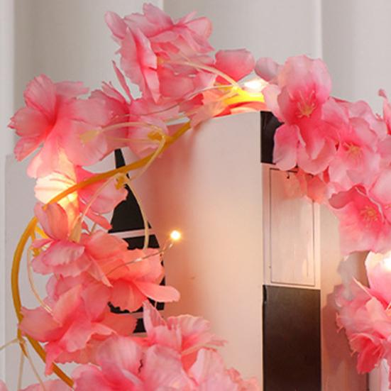 LED řetězová světla se simulovanými květinami na baterie Dekorativní vnitřní/venkovní osvětlení Girlanda Vinná réva Vílová světla