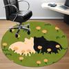 1pc Cat "Paw" Office Round Area Rug, Under Office Chairs Bedroom Living Room Home Decor, Room Deco, Available in Various Sizes