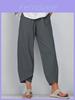Cotton Linen Wide Leg Pants For Women With Elastic Waist For Casual Streetwear