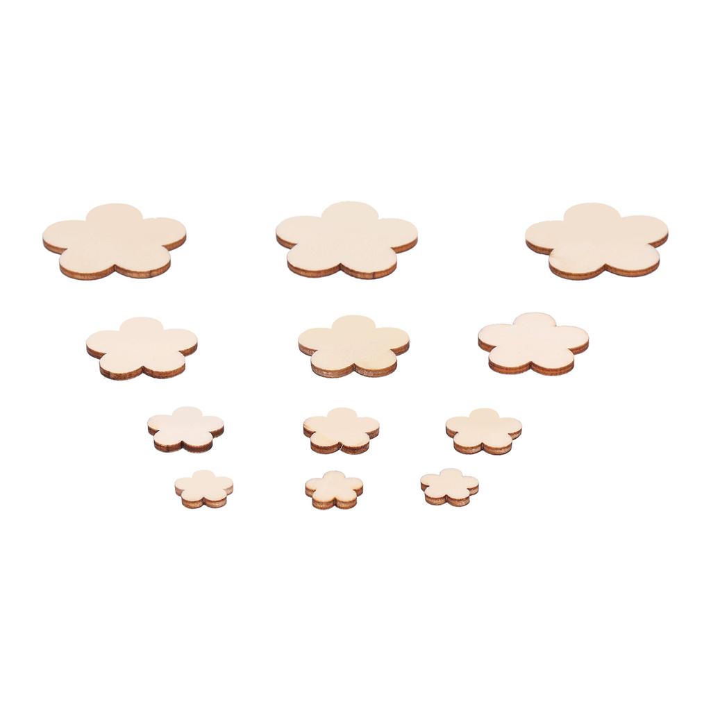 100 szt. DIY Niedokończone Drewniane Kawałki Kształt Kwiatu Śliwy Rękodzieło do Kartki z Życzeniami Dekoracja Albumu